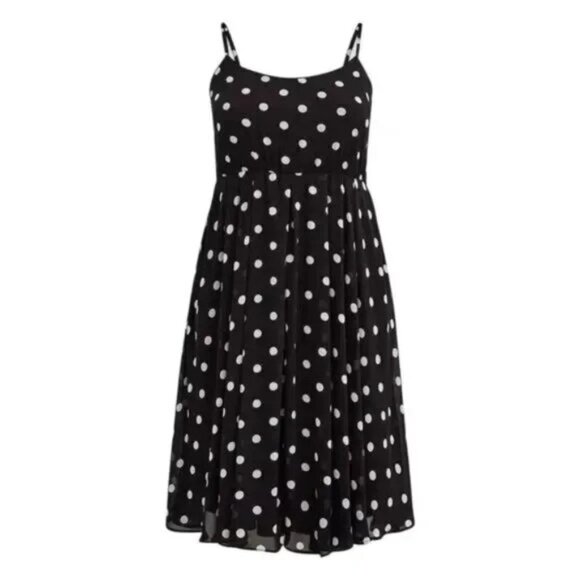 torrid Polka Dot Sleeveless  Midi Dress Spaghetti Straps Flowy Silhouette 6x - Picture 3 of 4